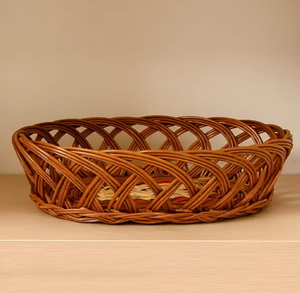 Vibrant Multi-colored Oval Handwoven <b>Bamboo</b> Eco-Friendly Luxury Picnic <b>Basket</b> Featuring Hanging Split-opening Lid Central - Product Image 5