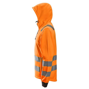 เสื้อฮู้ดสะท้อนแสงคุณภาพสูงสำหรับผู้ชาย สีส้ม โพลีเอสเตอร์ พร้อมแถบสะท้อนแสงและซิปด้านหน้า - Product Image 6