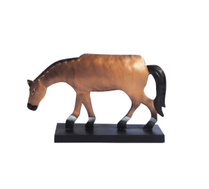Escultura de caballo de buceo de mesa sombreada colorida, figurita decorativa de pollo pintada con degradado verde para exhibición de hogar u oficina - Product Image 4