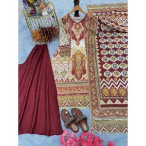 Aarohi ชุดปาร์ตี้สีดำของผู้หญิงชุดพลาซโซชุด dupatta 900กรัมขนาด M - Product Image 2