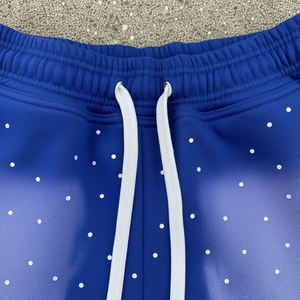 Pantalones Cortos de Chándal Personalizados de Verano 2026 para Hombre, 100% Algodón, Estilo Baggy, con Efecto Desgastado, Estampado Puff, Bordado, Pedrería y Lavado Ácido, Color Liso - Product Image 3
