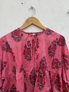 Elegant Ethnic Cotton Block Print Mini <b>Dress</b> <b>for</b> <b>Women</b> with Traditional Indian Inspired Patterns - Product Image 2