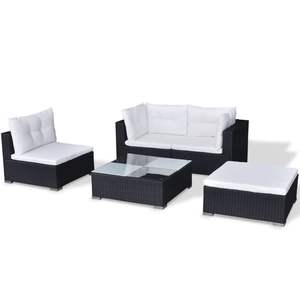 Ensemble de salon noir pour jardin, pour la détente en plein air - Product Image 4
