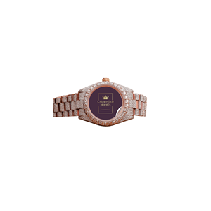Nuevo Reloj de Hombre con Moissanita, Oro Rosa, Diamantes Redondos, Cuarzo, Lujoso, Moderno, Estilo Hip Hop, con Fecha Personalizada - Product Image 1