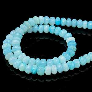 สร้อยคอประดับลูกปัดโอปอลสีฟ้าธรรมชาติทรงกลมเรียบ ขนาด 7 มม. ถึง 9 มม. เครื่องประดับแฟชั่นสำหรับผู้ชายและผู้หญิง พลอยโอปอลแบบเม็ดเดี่ยว - Product Image 1