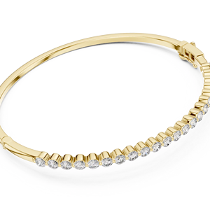 AFFORDABLE LAB GROWN DIAMOND <b>BANGLE</b> SAFETY LOCK SET 18KT <b>SOLID</b> YELLOW <b>GOLD</b> RHODIUM PLATED LUXURY GIFTING PARTY WEAR EVERYDAY - Product Image 1