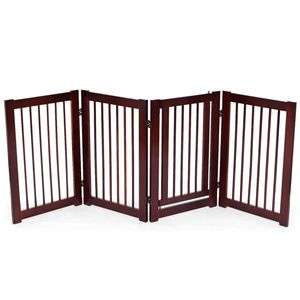 Valla de madera plegable de 4 paneles configurable, puertas y corrales para mascotas de 30 pulgadas - Product Image 1