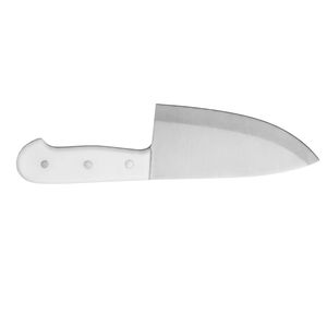 Couteaux utilitaires haut de gamme en acier inoxydable avec lame large incurvée et tranchante et manche à triple rivet blanc pour la viande en cuisine - Product Image 2