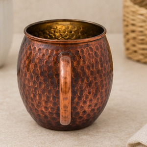 Mug en cuivre martelé rustique AuraMule Earth, fabriqué à la main, vaisselle écologique pour la maison, vaisselle de style vintage - Product Image 5