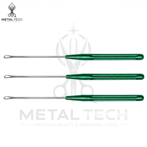 Green Handle Stainless Steel Pulling <b>Needle</b> Latch Hook Wire <b>Threader</b> Tool Hair Extension Installation And Removal Tool Set - Product Image 4