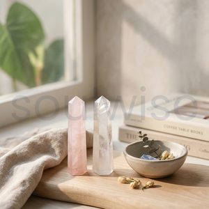 หินโรสควอตซ์ธรรมชาติทรงหอคอย ขัดเงาสำหรับงานเรกิ ของสะสม ตกแต่งบ้าน - Product Image 5