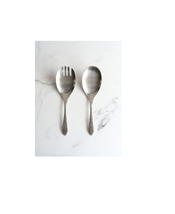 Cuchara y tenedor para ensalada de acero inoxidable estilo ejecutivo para restaurantes de alta gastronomía y eventos corporativos - Product Image 6