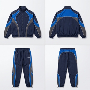 Conjunto Deportivo Personalizado con Logotipo Vintage Y2K para Hombre, Chaqueta Cortavientos Informal de Invierno de 2 Piezas con Bloques de Color en Spandex/Algodón, Pantalones, Ropa Urbana - Product Image 2