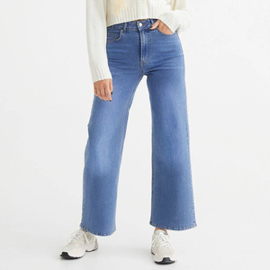 Jeans de Mezclilla de Pierna Recta de Calidad Premium, Cintura Media, Lavado a la Piedra, Algodón, Largos, Casuales, para Mujer, Estilo Primavera - Product Image 6