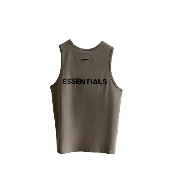 ESSENTIALS KAREEM double line letters silicone American street casual sports gilet estivo allentato gilet di cotone sottile