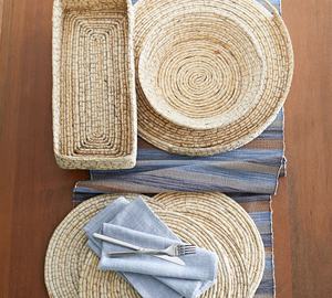 Vente en gros de napperon de carex rond en matériau naturel tissé à la main 33cm décor de cuisine motif végétal pour table à manger Nhatminh Vietnam - Product Image 5