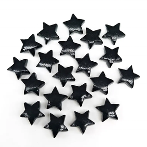 Ónix negro natural tallado a mano en forma de estrella, gemas sueltas lisas para la fabricación de joyas, tallados de cristal de ónix, venta al por mayor. - Product Image 4
