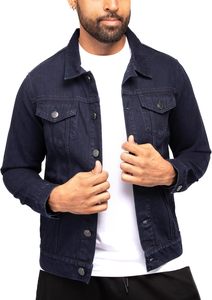 Blouson en jean pour homme 2026, bleu foncé, coupe droite, col rabattu, simple boutonnage, style décontracté, en coton tissé, pour l'automne, en promotion - Product Image 2