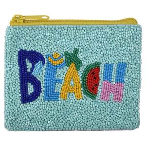 Pochette à monnaie perlée faite à la main avec fermeture éclair, petite pochette brodée pour cadeau de fête ou voyage - Product Image 1