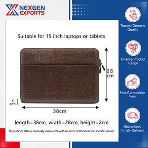 Special Offer on Standard Quality Dust-Proof PU <b>Leather</b> Laptop Sleeve Document <b>Bag</b> Briefcase for Office Work Use at Low Cost - Product Image 6