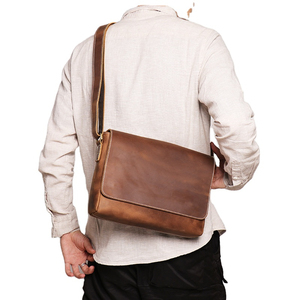 Bolso de Pecho Minimalista de Cuero Genuino, Bolso de Hombro con Cierre de Hebilla, Duradero, para Uso Diario en Todas las Estaciones - Product Image 5