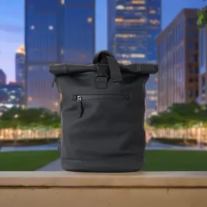 Borsa personalizzata nera per campeggio da viaggio sportiva Roll Top per Laptop impermeabile