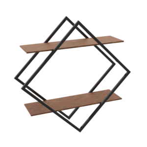 Modern Geometric Stainless Steel Wall <b>Shelf</b> Minimalist Industrial Floating Display Rack Living Room Home Decor Set - Product Image 1
