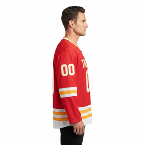 Camiseta de Hockey sobre Hielo para Hombre 100% Poliéster, Personalizable, Manga Larga, Corte Ajustado, con Costuras Planas, Diseño de Camiseta de Equipo Personalizado OEM - Product Image 2