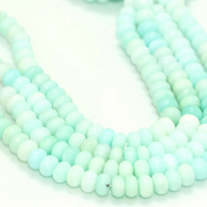 ลูกปัดโอปอลสีเขียวทะเลทรงรอนเดลล์: อัญมณีคุณภาพระดับ AAA, ความยาว 16 นิ้ว - Product Image 5