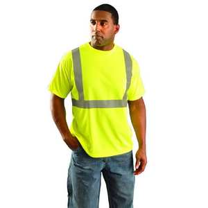 Camiseta de Seguridad de Alta Visibilidad, Hecha de Tela de Algodón, Poliéster y Seda, Tiras Reflectantes de Alta Calidad, ANSI Clase 1, Impermeable, Personalizada - Product Image 3