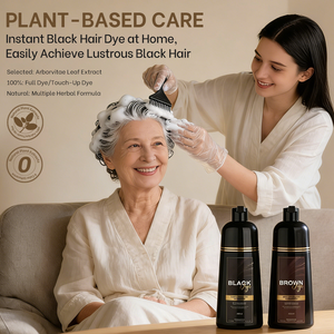 Shampoo colorant capillaire à action rapide, naturel, à base de plantes, biologique, noir, brun, pour hommes et femmes, couvre les cheveux gris et blancs - Product Image 3
