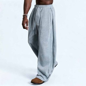 Men's Light Gray <b>Harem</b> Pants Elastic Waist Casual Knitted Cotton Joggers Autumn Wear Breathable Midweight Style - Product Image 3