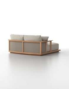 Premium Outdoor Teak Wood Daybed Sofa Modern Double Size <b>Sunbed</b> Lounge with Cushions for Villa Furniture - Product Image 2