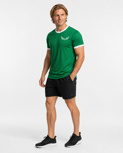 T-shirt vert à manches courtes pour homme, col rond, séchage rapide, polyester, décontracté, avec logo aile imprimé sur le devant, coupe classique - Product Image 5