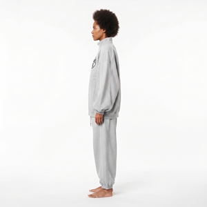 Ensemble sweat à capuche zippé et jogging en molleton de coton personnalisé pour femme – Vente en gros - Product Image 2