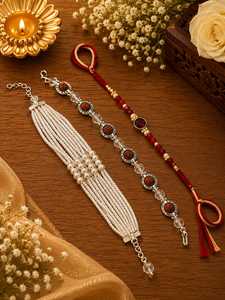 Traditional Indian Rose <b>Gold</b> Plated <b>Beaded</b> <b>Bracelet</b> Set Pearl Crystal Garnet Om Chain Link Jewelry Unisex Wedding Party Gift - Product Image 1