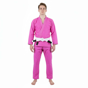 Pink Brazilian Jiu Jitsu BJJ Gi Kimono Uniform Heavy Cotton Training Suit Custom Branding OEM Factory - Product Image 1