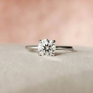 Bulk Quality Moissanite Diamond <b>Ring</b> with Round Cut for Women <b>Adjustable</b> White 925 Sterling Silver <b>Ring</b> for Party Wedding Daily - Product Image 2