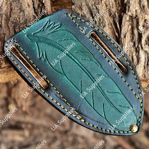 ซองใส่มีดพับคุณภาพสูงแบบ OEM หนังวัวหนาแนวนอน ช่องใส่เข็มขัดคู่ แบบสั่งทำพิเศษ สไตล์ตะวันตก สำหรับยุทธวิธี MOQ ต่ำ - Product Image 5