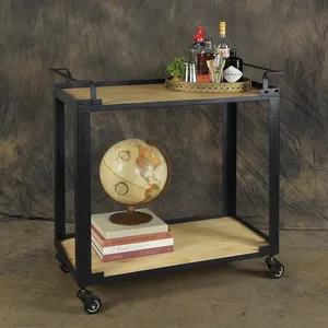 Organisateur de rangement de cuisine en métal fait main de qualité supérieure avec des étagères multi-niveaux spacieuses, construction en acier industriel, roulettes lisses - Product Image 1
