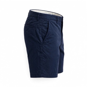 Pantalones Cortos Bermuda Azul Oscuro para Hombre, Cintura Media Elástica, Estilo Casual, Color Sólido, Tejido de Punto, Impermeables, Bolsillos de Poliéster/Algodón - Product Image 4