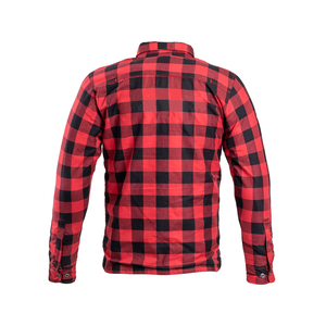 Men's Full Sleeve Flame Retardant Plaid <b>Motorcycle</b> <b>Shirt</b> Cotton Bamboo Fiber Winter Style Red Black Checkered Pattern Button - Product Image 6