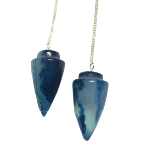 Avec une bonne qualité de pendules d'avion en onyx bleu: pendules d'avion en onyx bleu à vendre pendules en cristal de guérison - Product Image 1
