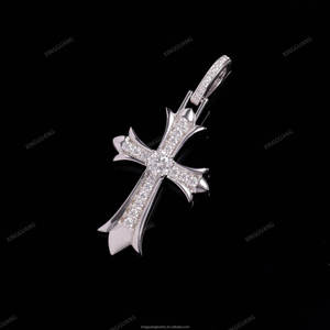 Collar con Colgante de Cruz de Diamantes Moissanite VVS, Joyería Hip Hop Personalizada, Chapado en Plata de Ley 925, para Hombre - Product Image 3