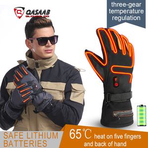Guantes de Motocicleta para Invierno, Calentadores de Manos, Deportes al Aire Libre, Esquí, Ciclismo, Impermeables, Eléctricos, Recargables, de Cuero - Product Image 2