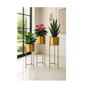 <b>Brass</b> Planter <b>Pot</b> Exclusive Design Flower <b>Pot</b> <b>Brass</b> Antique Gold Plated Modern Gold Chrome Plated Flower <b>Pot</b> for Indoor Desktop - Product Image 4