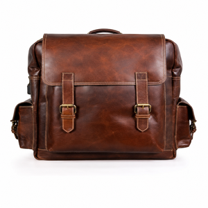 Sac messager en cuir, grand format, fermeture à boucle durable, style homme d'affaires, toutes saisons - Product Image 2