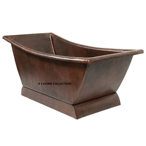 Bañera de Cobre de Diseño Ovalado, Bañera Grande de Metal Hecha a Mano, Bañera para Jardín o Patio Exterior en Venta - Product Image 2