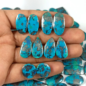 Natural Azurite Cabochon Pairs Fancy Pear Crystal Gemstone Mix Shape Size for Jewelry Making Variety of Natural Stone - Product Image 3