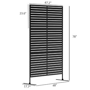 Schermo per Recinzione Esterna in Metallo Nero 198 cm (A) x 122 cm (L) con Supporto, Traliccio Decorativo per Piante Rampicanti per Recinzioni da Giardino - Product Image 3